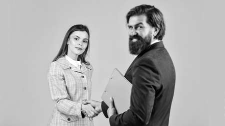 Partnership and leadership. Equality. Business contract. Consulting. Business couple working. Couple...