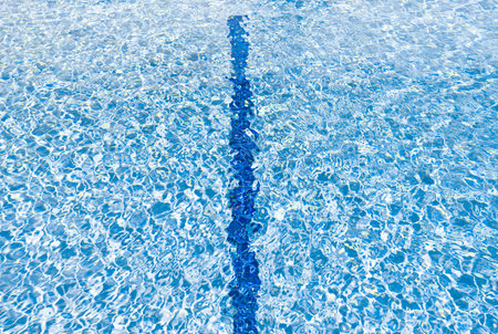 blue swimming pool water background with line