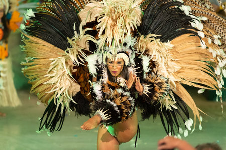 Parintins, Brazil - December 06, 2015: samba brazilian carnival showgirl