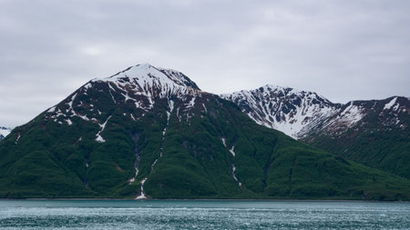photo of scenic mountain in alaska. mountain in alaska. snowy mountain in alaska.の写真素材