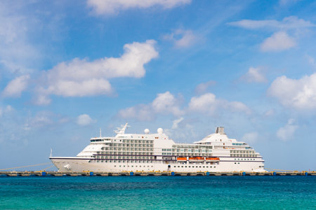 white cruise ship vacation in summer. cruise ship vacation and travel. photo of cruise ship vacationの写真素材
