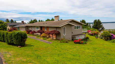 suburban cottage townhouse in village neighborhood. suburban cottage townhouse property.