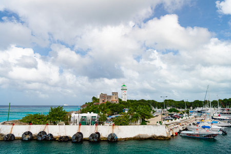Cozumel, Mexico - December 24, 2015: harbor or port bay in summerのeditorial素材