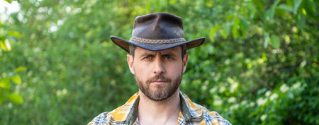 image of cowboy man rancher. cowboy man rancher. cowboy man rancher in hat. cowboy man rancher