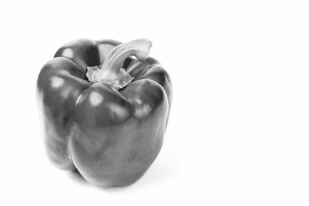 Red bell pepper paprika vegetable crop isolated on white, copy space.の写真素材