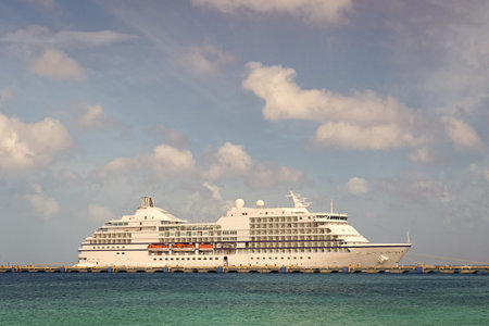 white cruise ship vacation in summer. cruise ship vacation and travel. photo of cruise ship vacationの写真素材