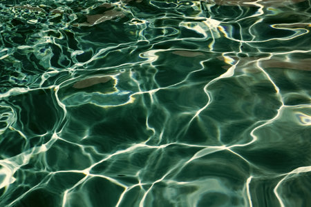 defocused turquoise water background. defocused turquoise water background with ripples.の写真素材