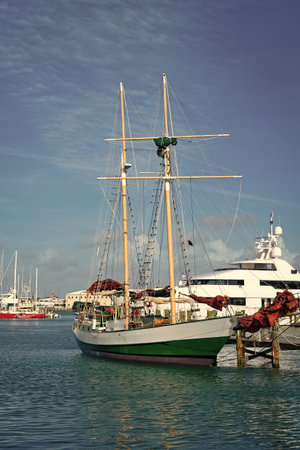 image of yacht at seaside harbour. yacht at seaside harbour. yacht at seaside harbour in summer
