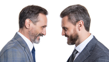 professional businessman business leader with man manager representing successful partnership