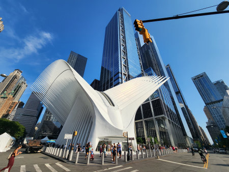 New York City, USA - June 02, 2023: World Trade Center Subway station