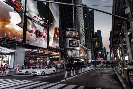 New York City, USA - June 11, 2023: Times Square of midtown manhattan in new york downtown. ny city street with billboard. broadway street of nycのeditorial素材