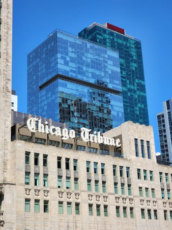 Chicago, USA - April 27, 2023: chicago tribune newspaper office building of tribune towerのeditorial素材
