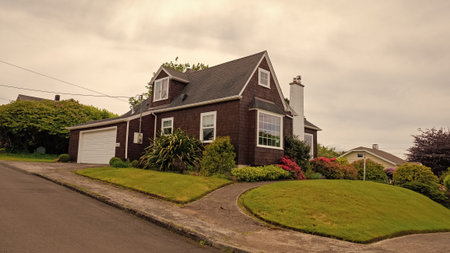 image of suburban cottage house. suburban cottage house. suburban cottage houseの写真素材