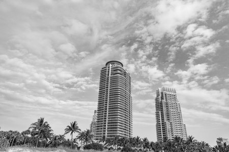 skyscraper building architecture in miami. skyscraper building architecture in floridaの写真素材