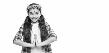 teen girl in crown on background, advertisement. photo of teen girl in princess crown. teen girl in crown isolated on white. teen girl in crown at studio.の写真素材