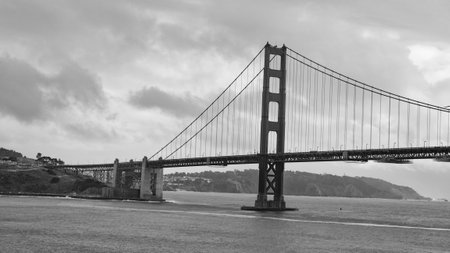famous san francisco golden gate red bridge in america, californiaの写真素材