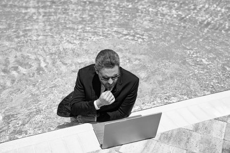 busy businessman has freelance business online. businessman has freelance business