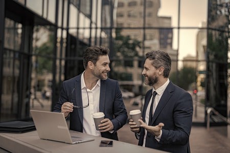 Investment planning. Business men. Stock business trading. Businessmen trading online. Research and finance. Businessmen investor working with laptop analyzing stock market trading. Business teamの写真素材