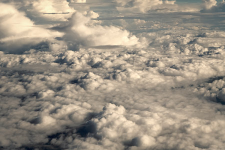 Sky with white cloud. Beauty white cloudy on blue sky with soft sun light, Nature view soft white...