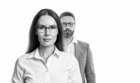 professional business leader with manager. successful businesspeople. business coworkers isolated on...