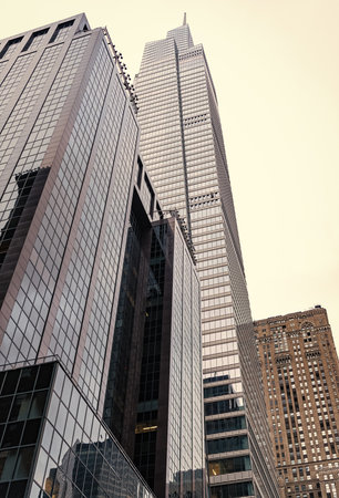 Business building skyscraper in city. City downtown with skyscraper. Architecture. Skyscraper...