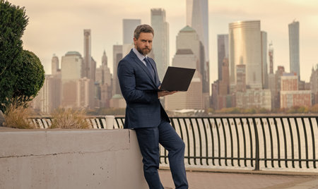 Business man working online. Successful businessman freelancing online. Business success....