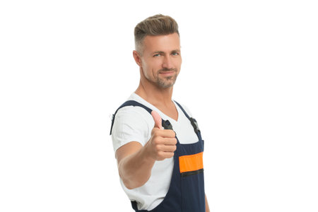 Civil engineer man wear uniform. Supervisor worker man. Man construction worker. Repairman isolated...