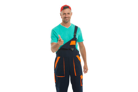 Supervisor worker man. Man construction worker. Repairman isolated on white. Man builder engineer....