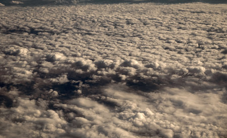 Clouds at the sky. Cloudscape - Blue sky and white clouds. Beautiful blue sky background with...