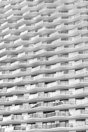 Architectural detail. Background of architecture. Modern glass background. Glass facade background. Architecture. Building facade architecture. Building background. Glass building balconyの写真素材