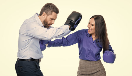anger management. business fight with two businesspeople. businesspeople fight against each other....