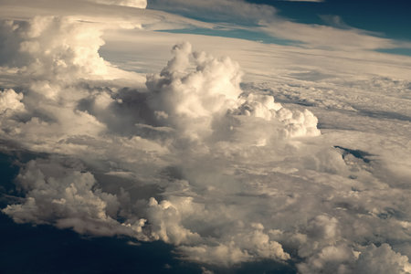 Blue sky with clouds in the sky. Beautiful blue sky background with clouds.Natural and cloudy fresh...