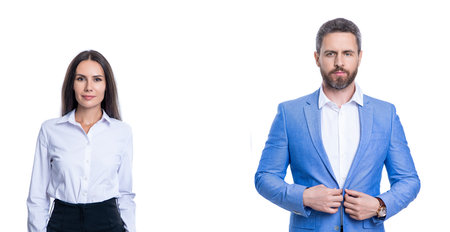 business partner isolated on white. two businesspeople in suit. business teamwork and collaboration....