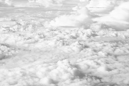 Sky with white clouds. Beauty white clouds on blue sky with soft sunlight. Nature view soft white...