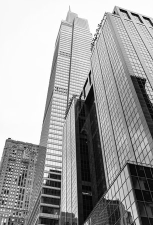 Business building skyscraper in city. City downtown with skyscraper. Architecture. Skyscraper...