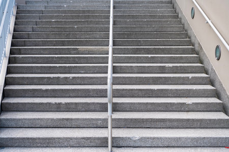 Staircase in modern building. Architecture details. Stairs passage architecture. Detailed...