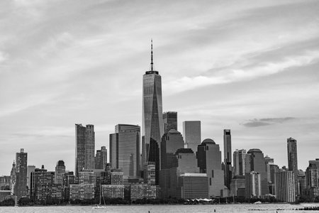 Manhattan cityscape with skyscraper architecture. Manhattan with NY city skyline. Cityscape of NYC...