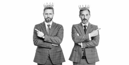 directors embrace the success. successful businessman. successful partnership. business partners isolated on white. business man in suit. businessman rewarded for success. business Rewards are earnedの写真素材