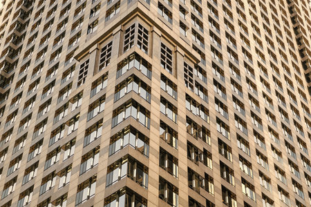 Building exterior architecture. Building background. Glass building details. Architectural detail. Background of architecture. Modern glass background. Glass exterior background. Business districtの写真素材