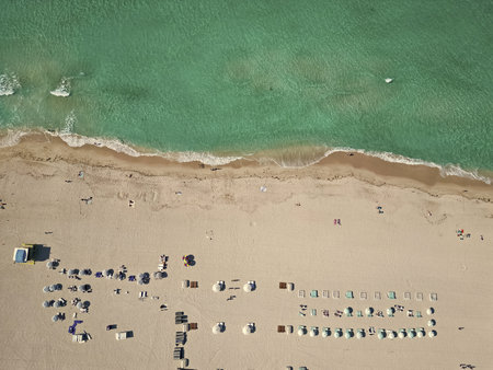 Summer vacation in paradise. Beach vacation at sea in summer. Sea relax under beach umbrella. Travel...