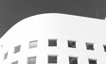 Architectural exterior detail. Residential house exterior fragment. Modern apartment building....