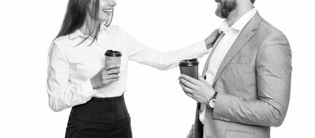 successful businesspeople. business coworkers isolated on white. two businesspeople in formal suit....