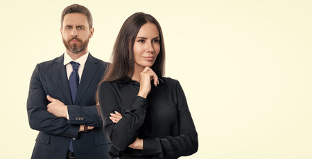 Advertising for businesspeople success. Financial successful deal. businesspeople in suit. Business success isolated on white. Successful partnership. Business team success. copy spaceの写真素材