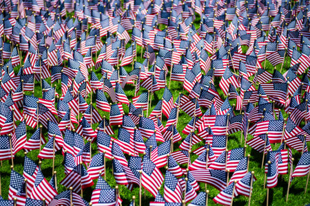 American Flag for Memorial Day or 4th of July. American flag background. Flag of the USA. National...
