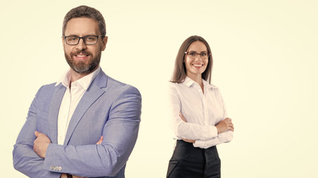 Successful partnership. Business team success. Advertising for businesspeople success. Financial successful deal. businesspeople in suit. Business success isolated on white. Long term visionの写真素材