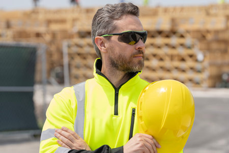 Building side. Heavy machine operator. Industry worker at construction. Builder civil engineer at...