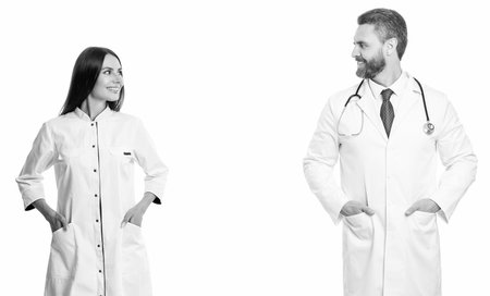 Confident practitioner doctor standing in medical office. general practitioner with stethoscope. medicine, healthcare and people concept. doctor practitioner at hospital.の写真素材