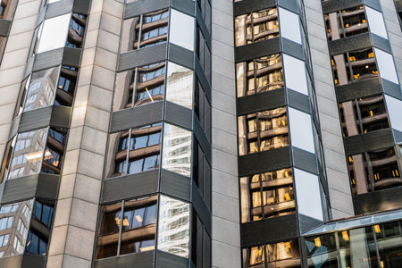 Architecture reflection. Building architecture. Building background. Glass building window....
