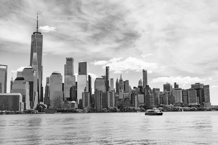 Manhattan skyline, New York, United States. New York City with Manhattan Skyline over Hudson River,New York City, USA .View of New York city skyline in Midtown Manhattan.の写真素材