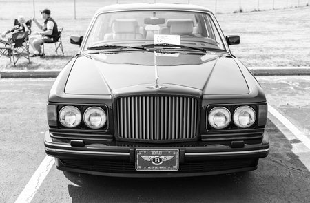 Chicago, Illinois, USA - September 08, 2024: Bentley Turbo R classic vehicle, front view. Classic car. Classic Bentley Turbo R car. Bentley Turbo R at Chicagoのeditorial素材